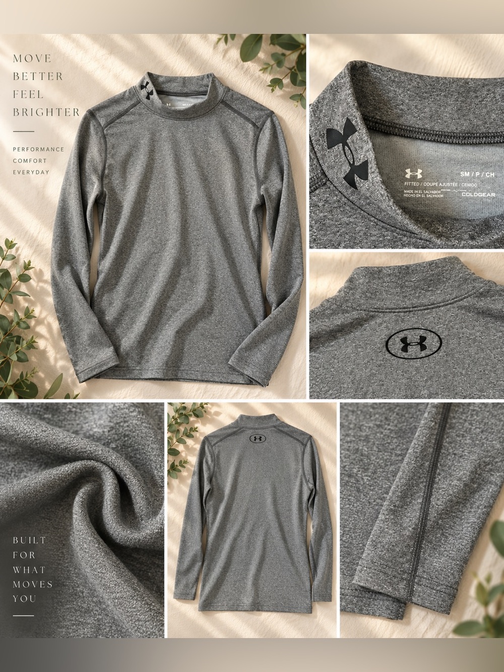 Under Armour HeatGear Long Sleeve Compression/Performance Shirt – Gray – Size SM